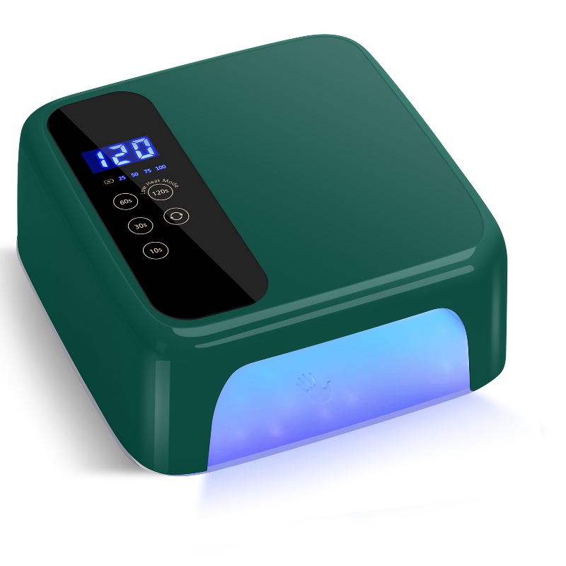 M&r 602prog grün korteloser LED -Nagelschein, drahtloser Nagelentrockner, 72W wiederaufladbares LED -Nagellicht, tragbare Gel UV -LED -Nagellampe mit 4 Timer -Einstellungssensor und LCD -Display, professionelle LED -Nagellampe für Gelpolitur